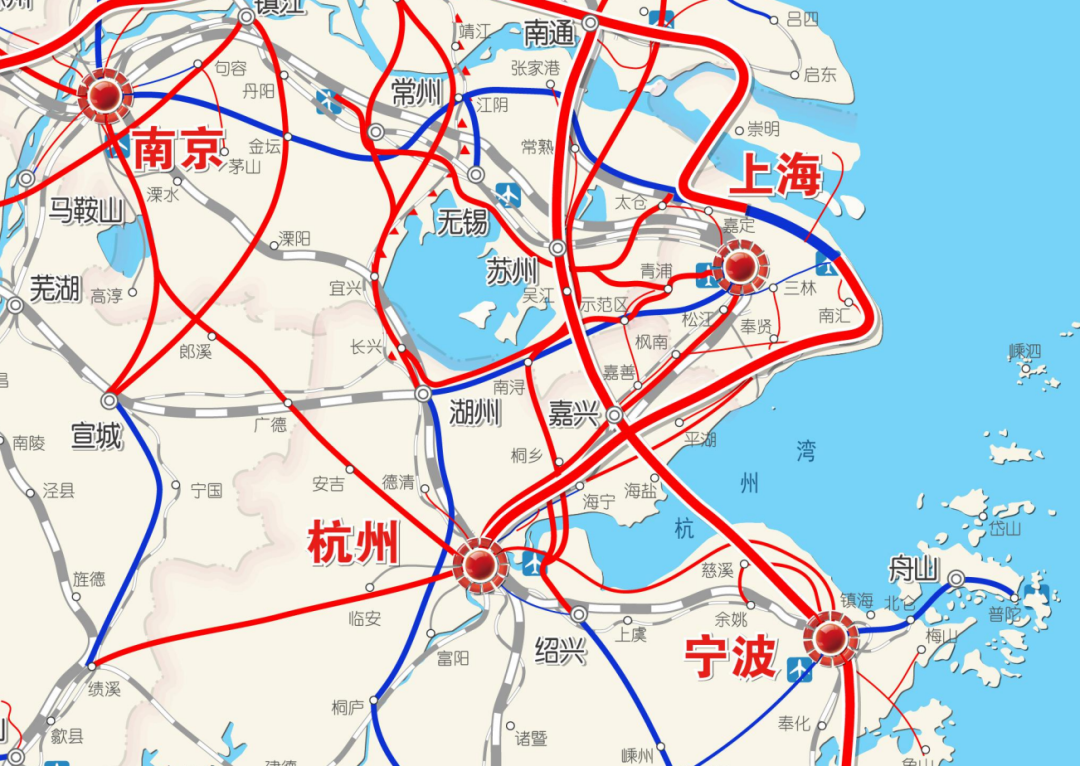 來源《長江三角洲地區(qū)多層次軌道交通規(guī)劃》 來源《長江三角洲地區(qū)多層次軌道交通規(guī)劃》